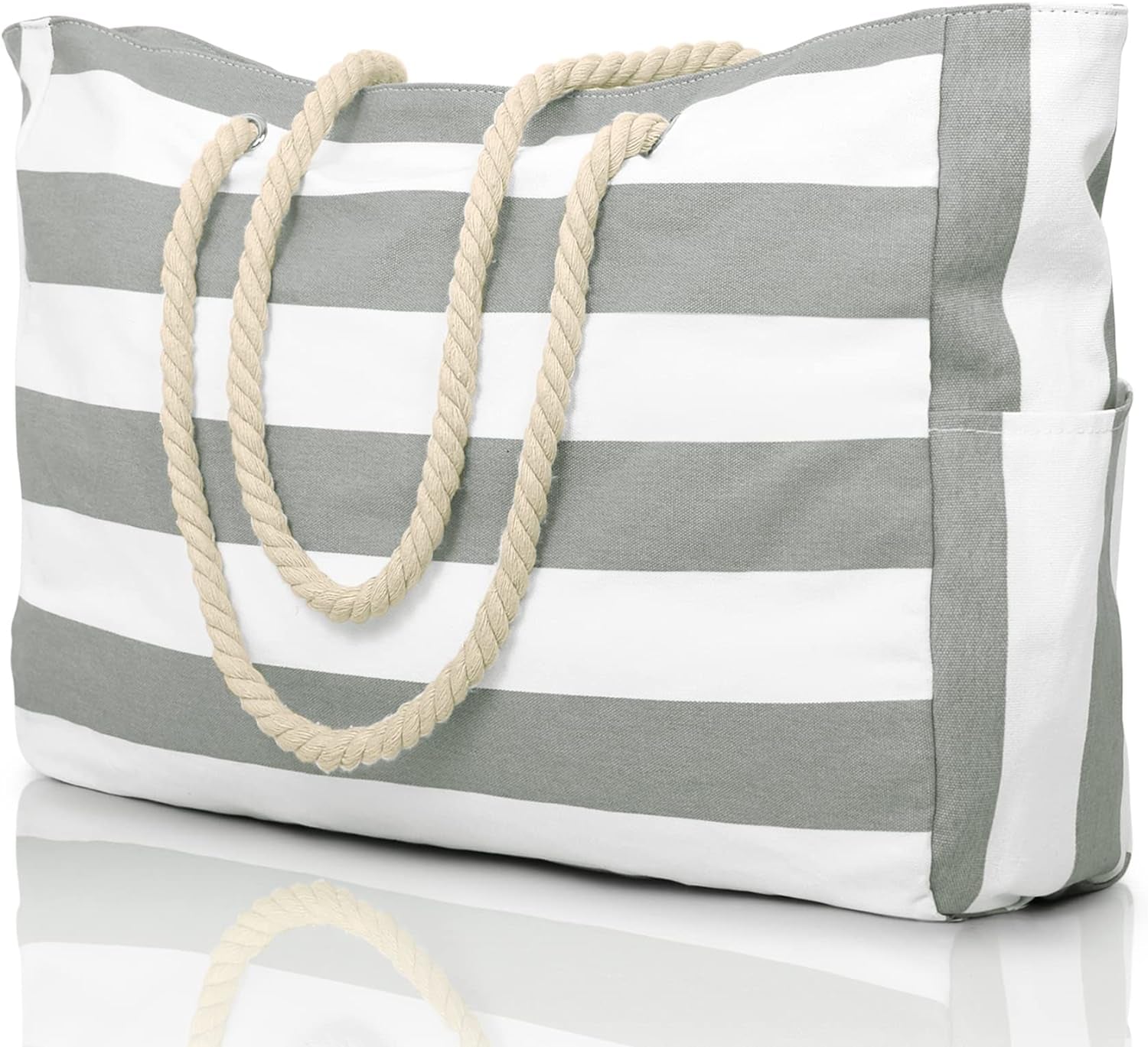 Large Waterproof Beach Tote Bag for Women – Sandproof Zip-Top Beach Bag with Spacious Storage, Pool Bag, Travel Tote, Swim Bag & Summer Vacation Essential for Beach, Camping & Outdoor Adventures