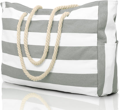 Large Waterproof Beach Tote Bag for Women – Sandproof Zip-Top Beach Bag with Spacious Storage, Pool Bag, Travel Tote, Swim Bag & Summer Vacation Essential for Beach, Camping & Outdoor Adventures