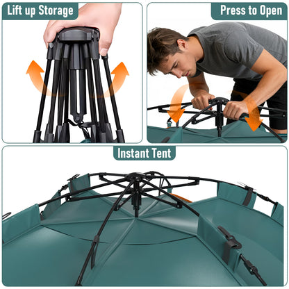 2-3 Person Instant Pop-Up Camping Tent – Waterproof Lightweight Tent for Camping, Hiking, Backpacking, Festivals & Outdoor Adventures, Quick Setup Family Tent