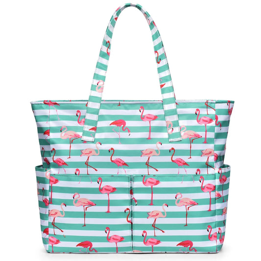 Large Waterproof Beach Tote Bag for Women – Sandproof Beach Bag with Wet Pocket, Zip-Top Swim & Pool Tote, Spacious Travel Carryall for Beach, Vacation, Camping & Summer Essentials