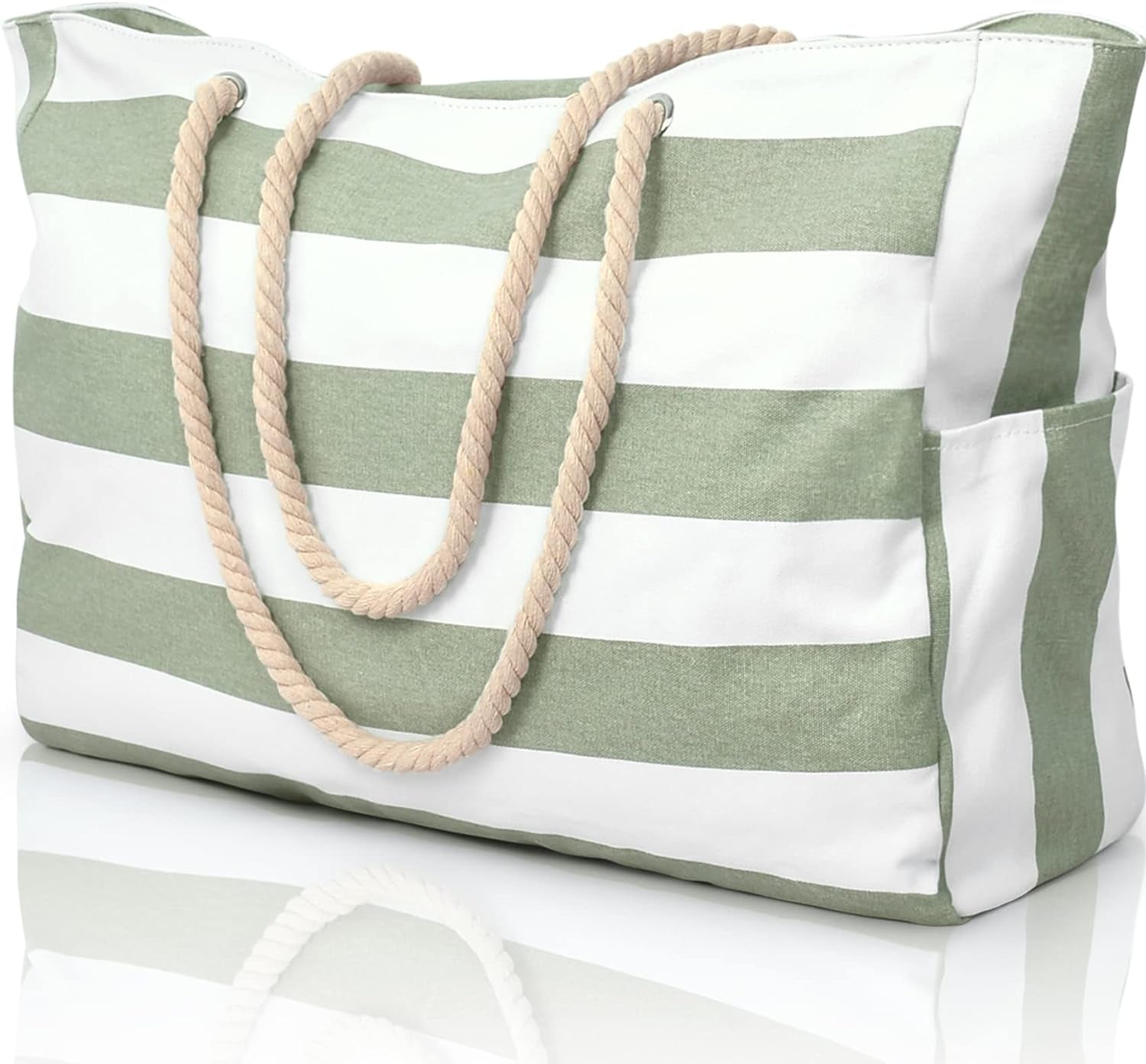 Large Waterproof Beach Tote Bag for Women – Sandproof Zip-Top Beach Bag with Spacious Storage, Pool Bag, Travel Tote, Swim Bag & Summer Vacation Essential for Beach, Camping & Outdoor Adventures