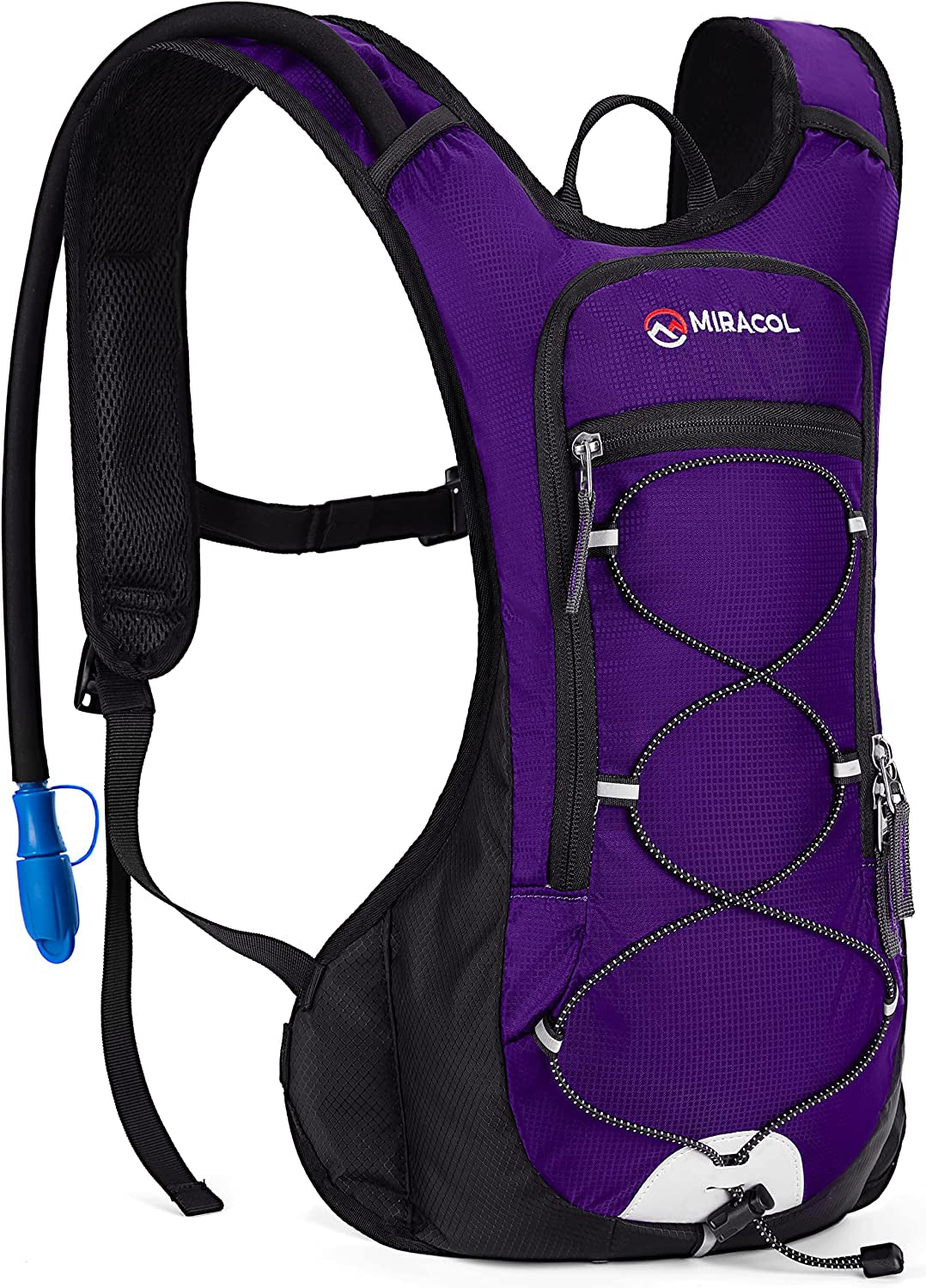 Hydration Pack Backpack with 2L Water Bladder – Lightweight Hydration Backpack for Running, Hiking, Cycling, Biking, Festivals, Raves, Camping & Outdoor Adventures, Leakproof Hydration System for Men & Women