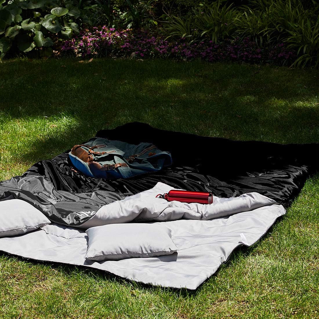 Double Sleeping Bag for Adults with 2 Pillows – Queen Size XL Waterproof Sleeping Bag for 2 People, All-Season Camping Sleeping Bag for Cold & Warm Weather, Hiking, Backpacking & Outdoor Adventures