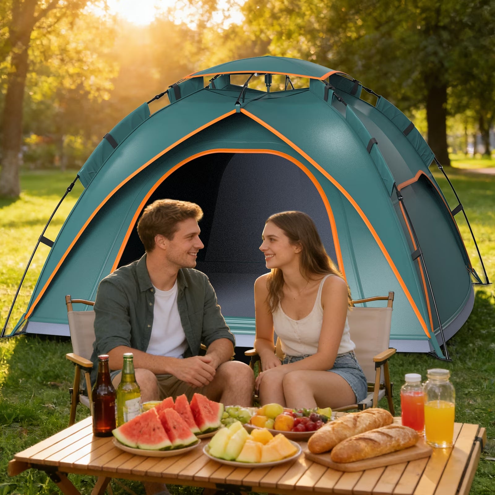 2-3 Person Instant Pop-Up Camping Tent – Waterproof Lightweight Tent for Camping, Hiking, Backpacking, Festivals & Outdoor Adventures, Quick Setup Family Tent
